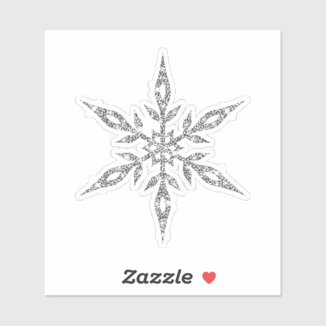 Um adesivo de Natal - um floco de neve prateado br (Folha)