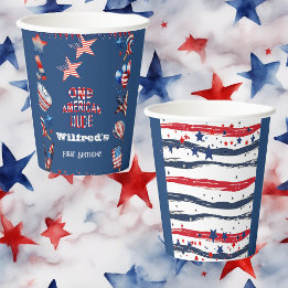 Um americano 4 de julho Red White Blue Birthday