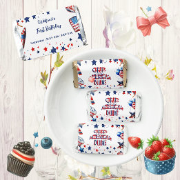 Um americano 4 de julho Red White Blue Birthday