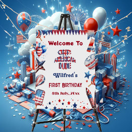 Um americano 4 de julho Red White e Blue Birthday