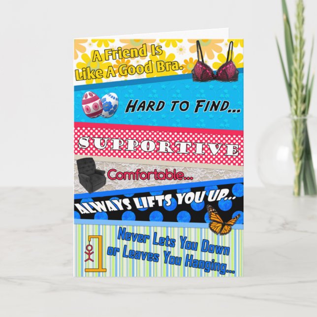 Um amigo é como um cartão de saudação Bra (Frente)