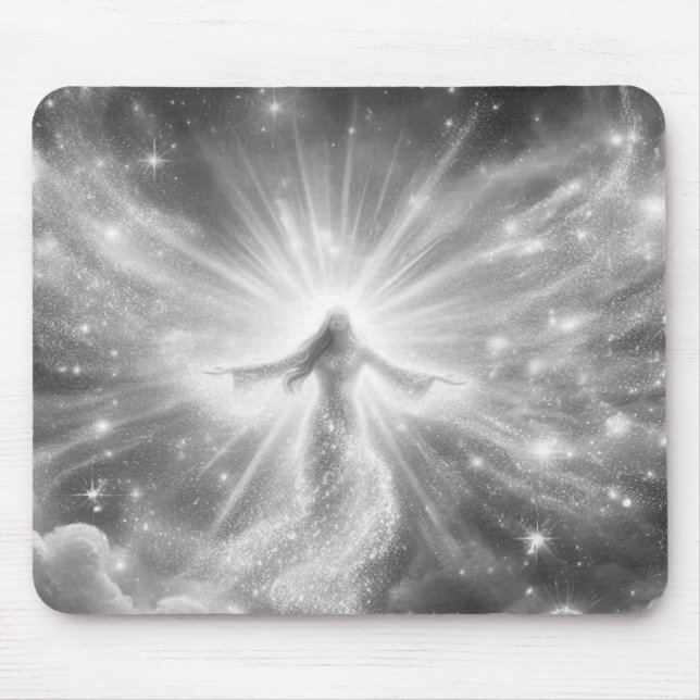 Um Anjo nas Nuvens em um Mousepad Grosso (Frente)