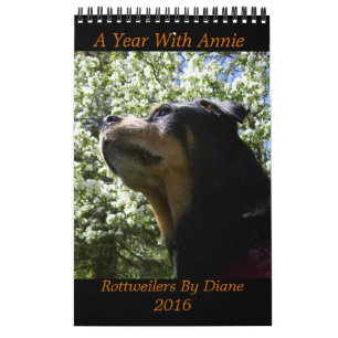 "Um ano com o calendário 2016 de Annie" Rottweiler