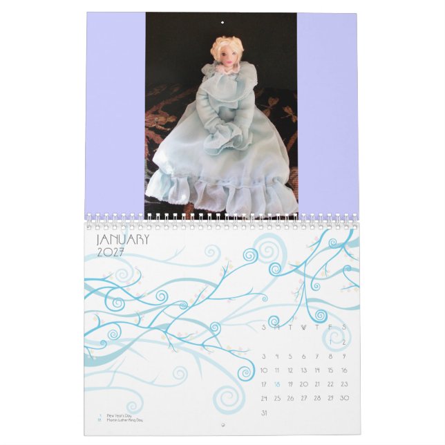 Um ano de calendário das bonecas (Jan 2027)