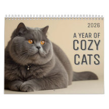 Um Ano de Calendário de Gatos Aconchegantes