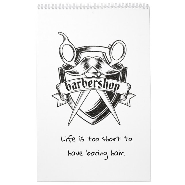 Um ano de calendário de inspiração de barbearia (Capa)