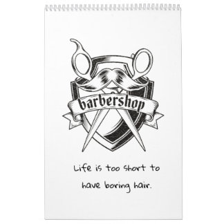Um ano de calendário de inspiração de barbearia