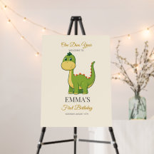 Um Ano Dino Placa de Espuma de Boas-Vindas de 1º A