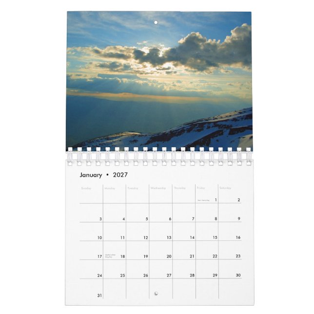 Um ano do calendário 2007 da vida (Jan 2027)