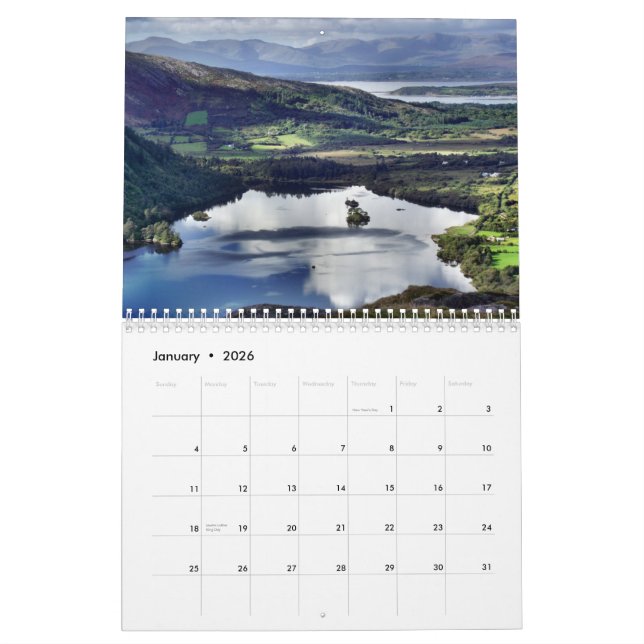 Um ano no calendário de Ireland - personalize o (Jan 2026)