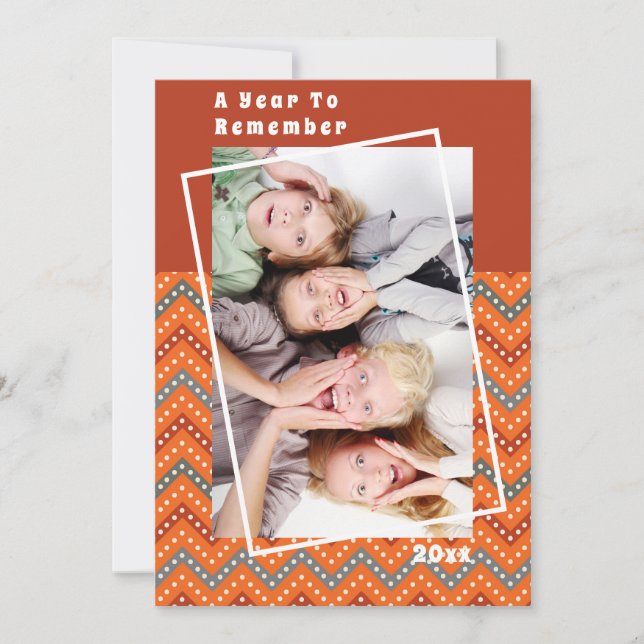 Um ano para lembrar da foto de Natal Chevron (Frente)