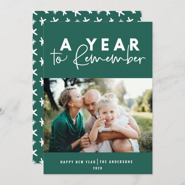 Um ano para lembrar da foto moderna do ano novo (Frente/Verso)