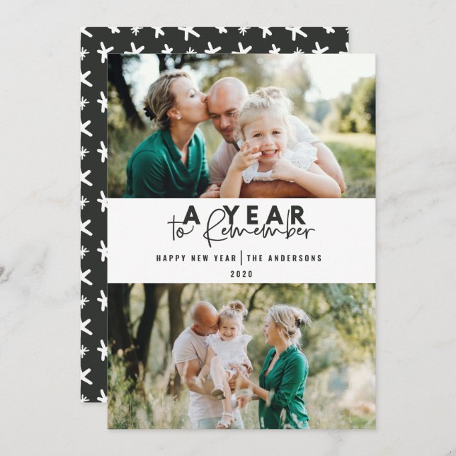 Um ano para se lembrar da multifoto mínima moderna (Frente/Verso)