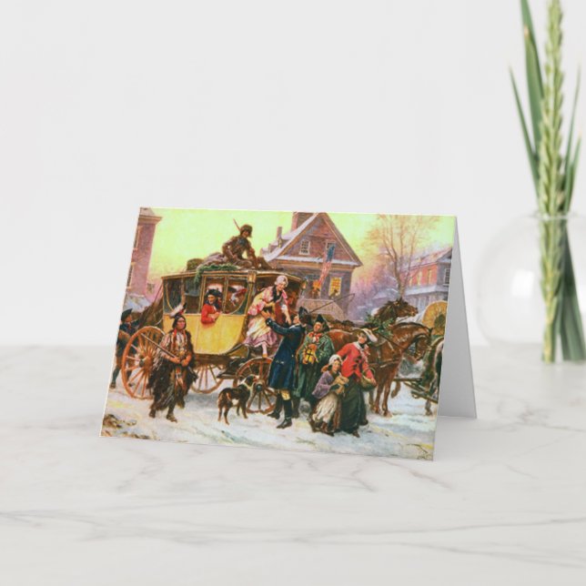 Um antigo cartão de Natal de cidade moída (Frente)