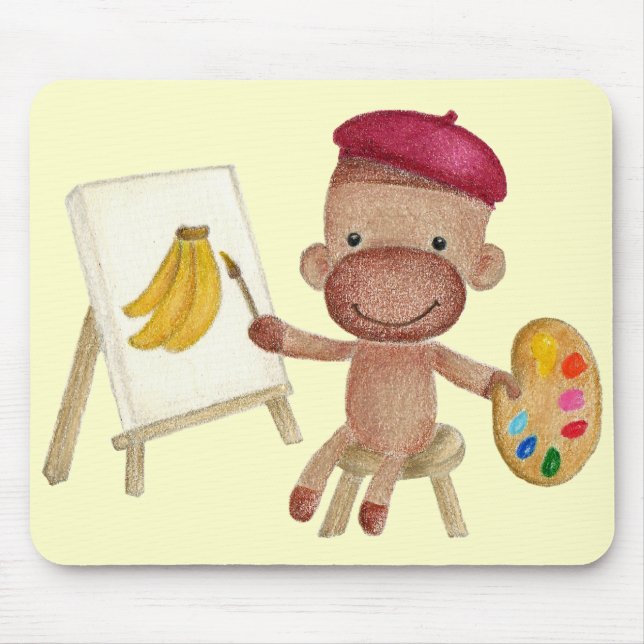 Um artista pequeno Socky o macaco Mousepad da (Frente)