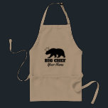 Um avental de CHURRASCO personalizado de urso negr<br><div class="desc">Um avental de CHURRASCO personalizado para homens. Pratos de cozinha personalizados para homens e mulheres. Design de silhueta selvagem legal para cozinhar,  chefe,  pai,  tio,  avô,  amigo,  pai,  padrasto,  irmão,  marido,  etc. Cais de churrasco no beige khaki,  branco e amarelo. Também é divertido como presente de Natal.</div>