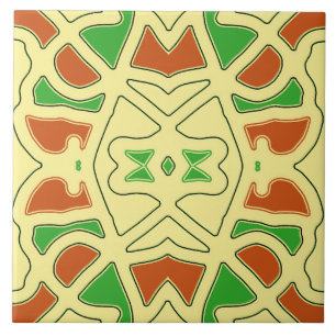Um azulejo cerâmico vibrante multicolorido padrão