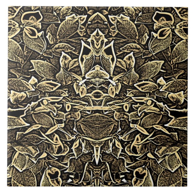 Um azulejo de cerâmica de padrão clássico de cor d (Frente)