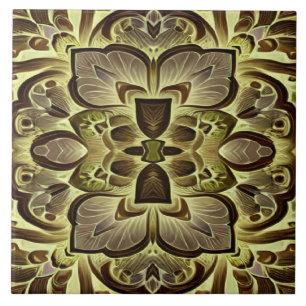 Um azulejo de cerâmica de padrão floral único