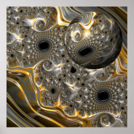 Um Balé esférico em Prata e Poster Dourado