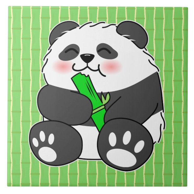 Um Bebê Bonito Comendo Bambu Stalk (Frente)