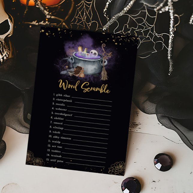 Um Bebê está a criar um jogo de palavras assustado (A Baby is Brewing Baby Shower Word Scramble Game)