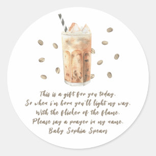 Um bebê está se preparando - etiqueta de vela de o