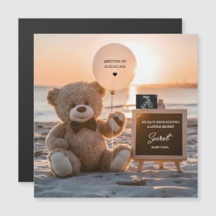 Um belo anúncio de gravidez digital na praia