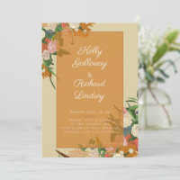 Um Belo Convite De Casamento Com Flores