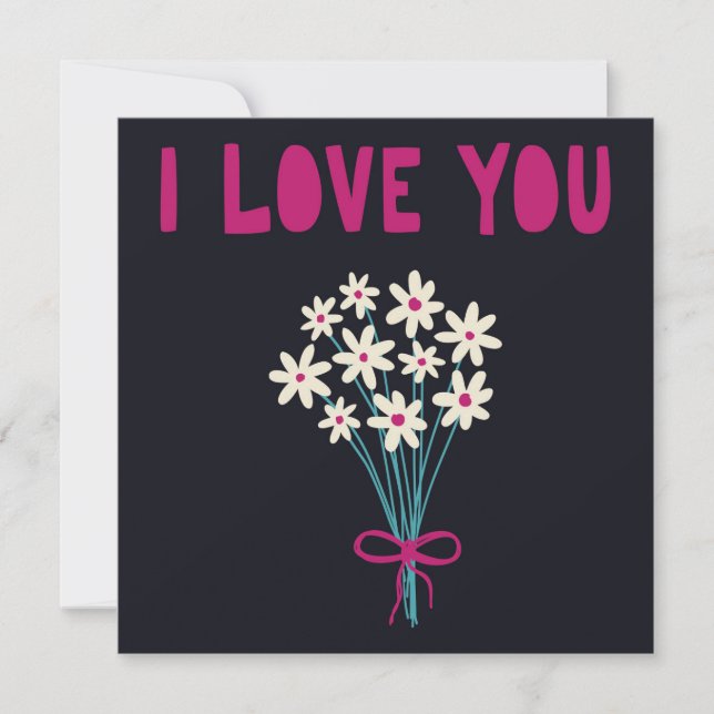 Um belo convite floral para o Dia de os namorados (Frente)