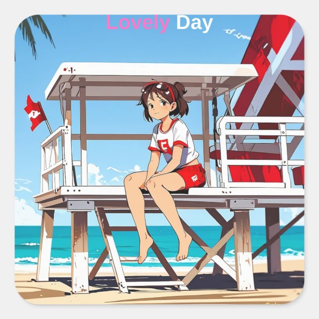 Um belo dia comigo em Sunny Beach. Adesivo (Frente)