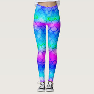 Um belo espectro de cores da sereia leggings