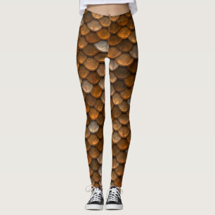 Um belo espectro de cores da sereia leggings
