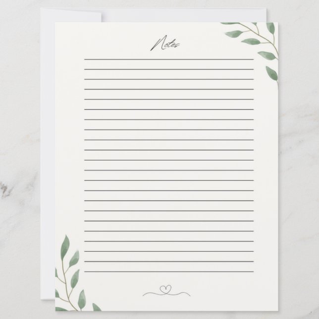 Um belo papel de carta, anotações (Frente)