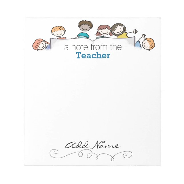 Um Bloco de Notas Personalizado para Professores (Frente)