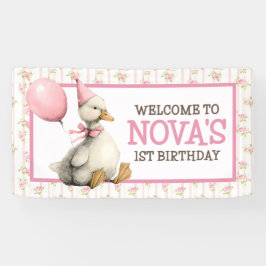 Um Bobo ganha primeiro aniversario rosa personaliz