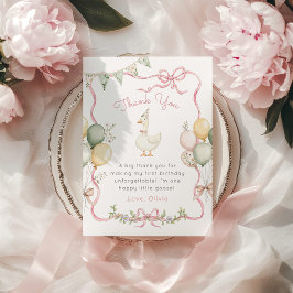 Um bobo ganso Arco rosa Cartões de agradecimentos