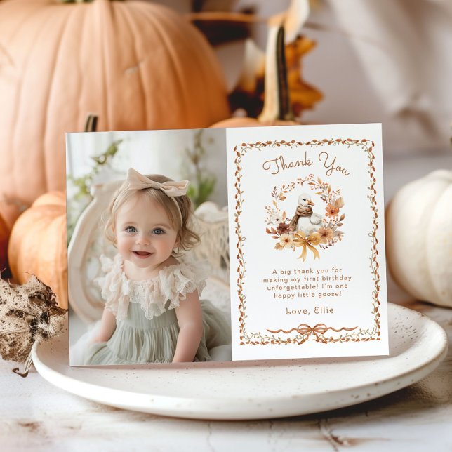 Um Bobo Goose Girl Birthday Cartões de agradecimen (Criador carregado)