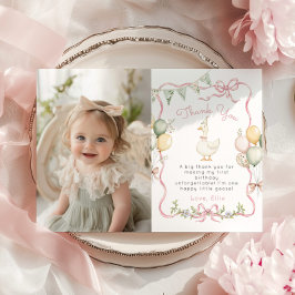 Um Bobo Goose Girl Birthday Cartões de agradecimen