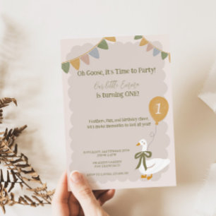 Um Bobo Goose Pastel Convite de Aniversário