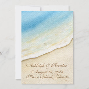 Um Bom Dia Para Um Casamento De Praia - Convite