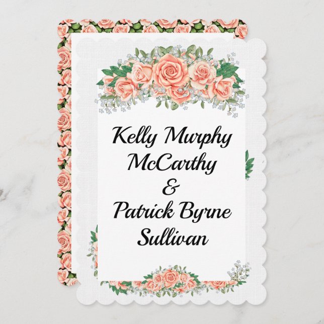 Um Bom Dia Para Um Convite De Casamento (Frente/Verso)