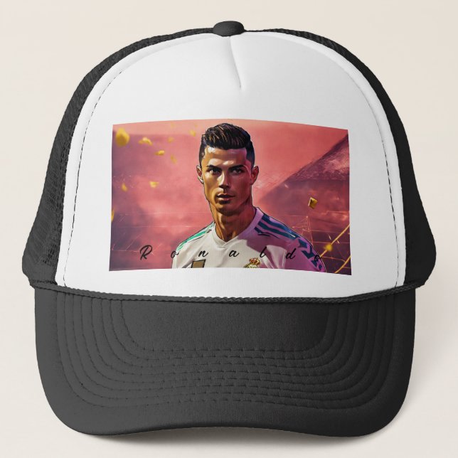 Um boné com a foto de Ronaldo (Frente)