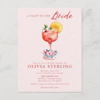 Um Brinde À Noiva Convite Cor-de-rosa Para Chá de