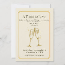 Um brinde ao convite de festa de noivado do amor