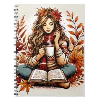 um caderno contendo uma garota bonita no dia do ou