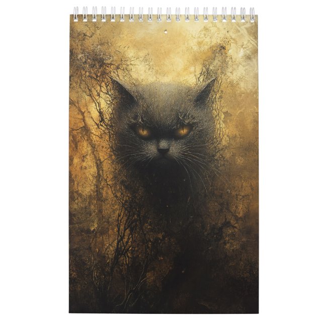 Um Calendário de Arte de Gato Escuro (Verso)