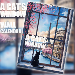 Um Calendário de Janela de Gato – Um gato preto &