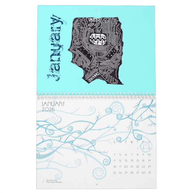 Um calendário surpreendente por um ano (Jan 2026)