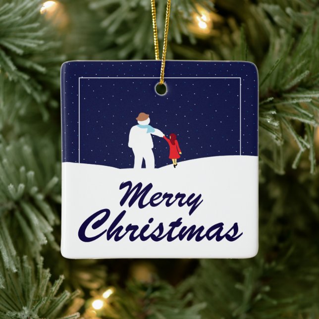 Um Caminho Com O Ornamento De Noite De Natal (Árvore)